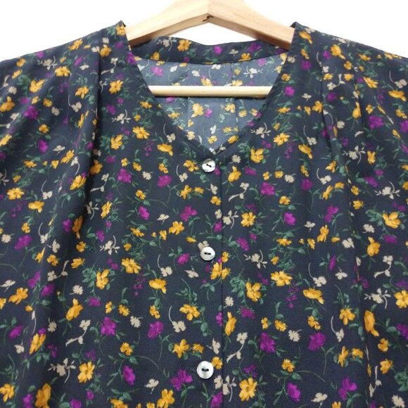 LEPSIM Floral V-Neck Blouse - Size L - Picture 4 of 7